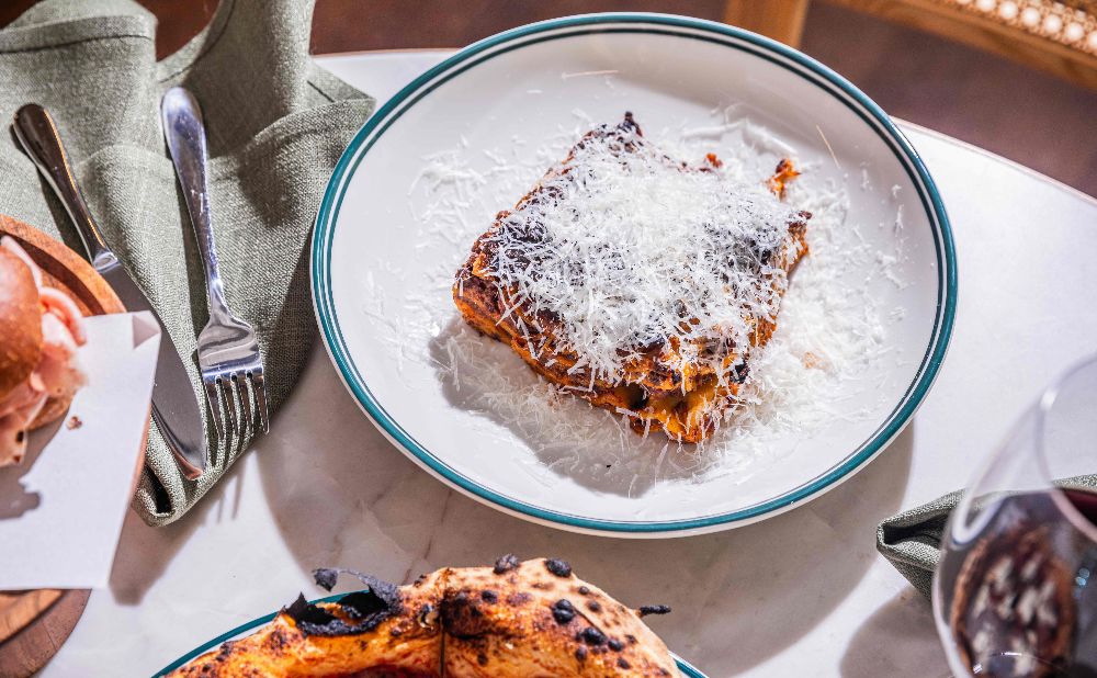 plate of lasagna at Solana