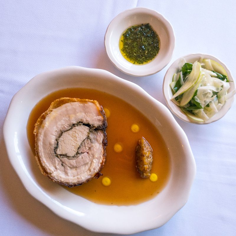 Porchetta, Salsa Verde, Mostarda & Shaved Fennel, Apple, Mint