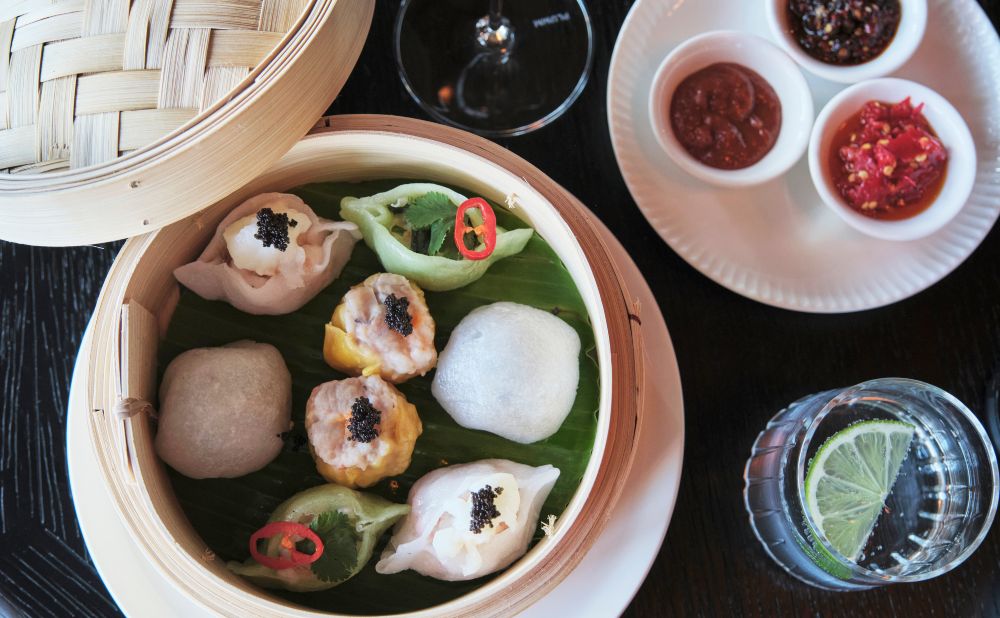 dumplings in a steamer at Stanley Manly Wharf