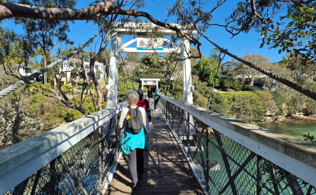 The suspension bridge over Parsley Bay