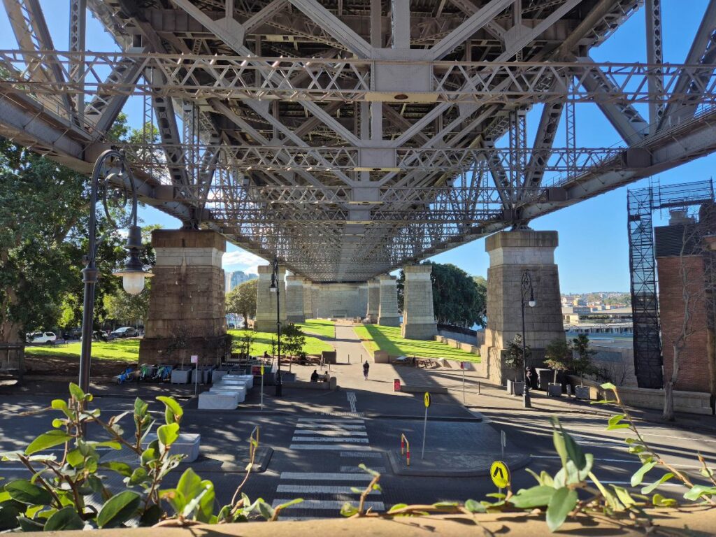 under the southern side of the Sydney Harbour Bridge