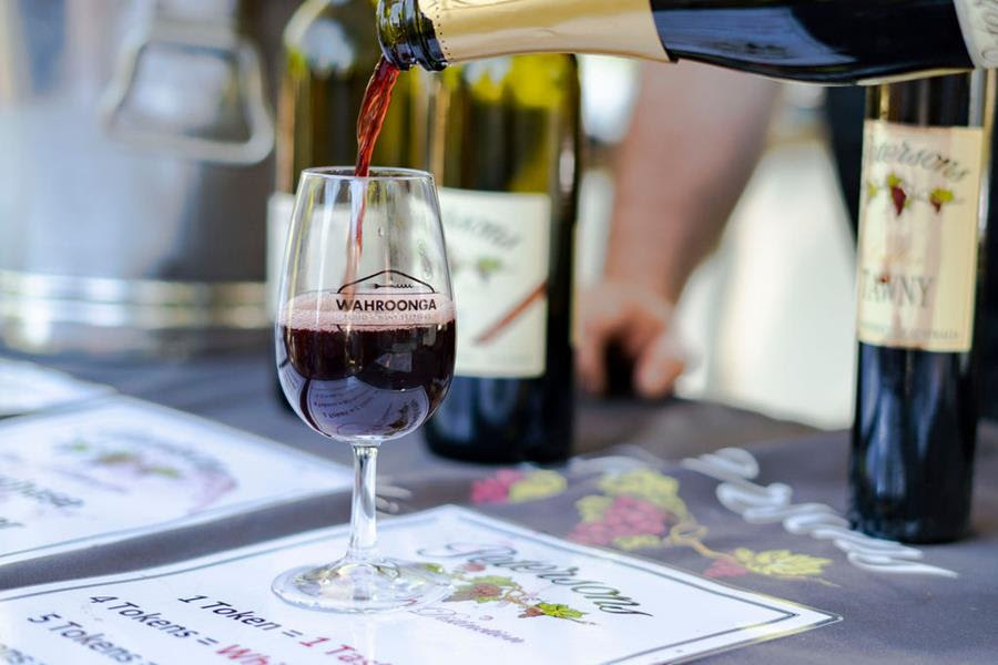 Glass of red wine at Wahroonga Festival