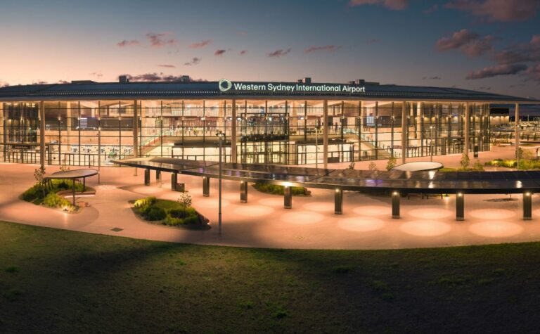 Western Sydney Airport (WSI) at night