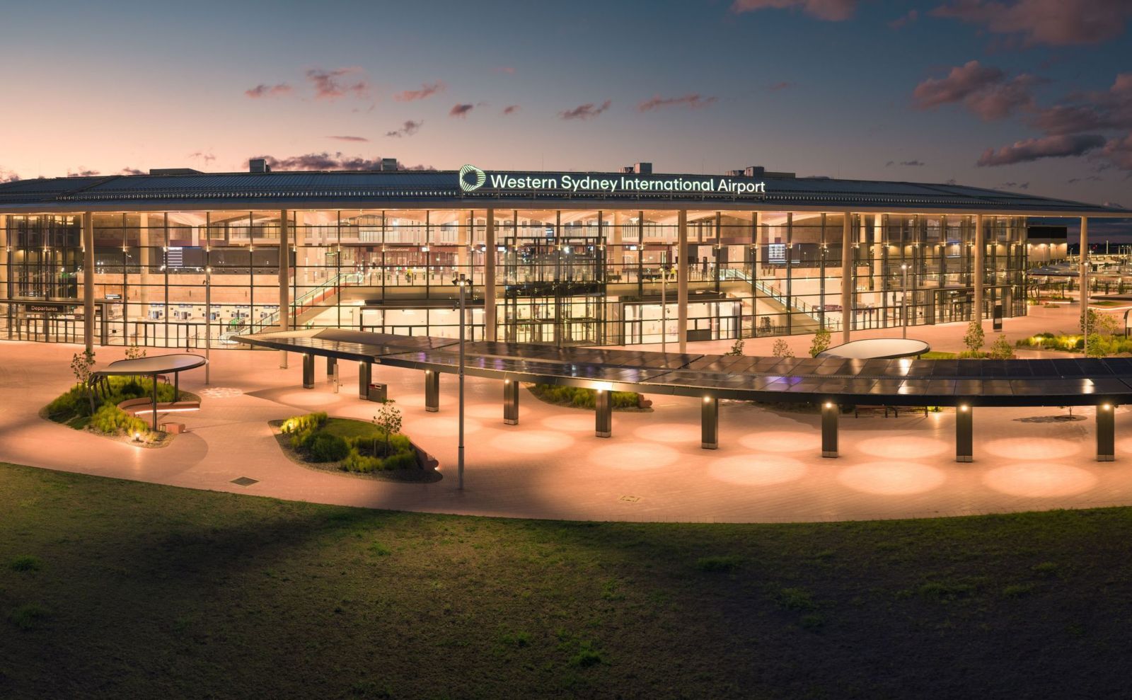 Western Sydney Airport (WSI) at night