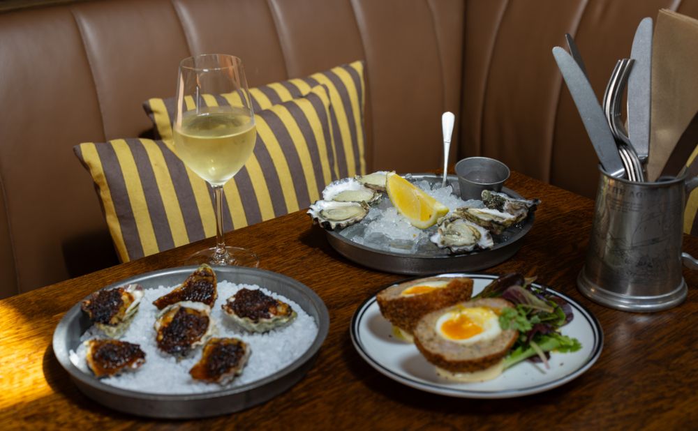 new menu at Observor Hotel, Oysters, scotch eggs